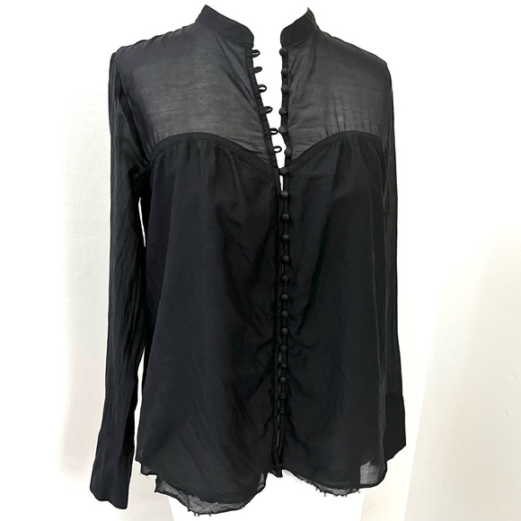 Free People Through & Through Button Front Sheer Layered Top - Picture 9 of 10